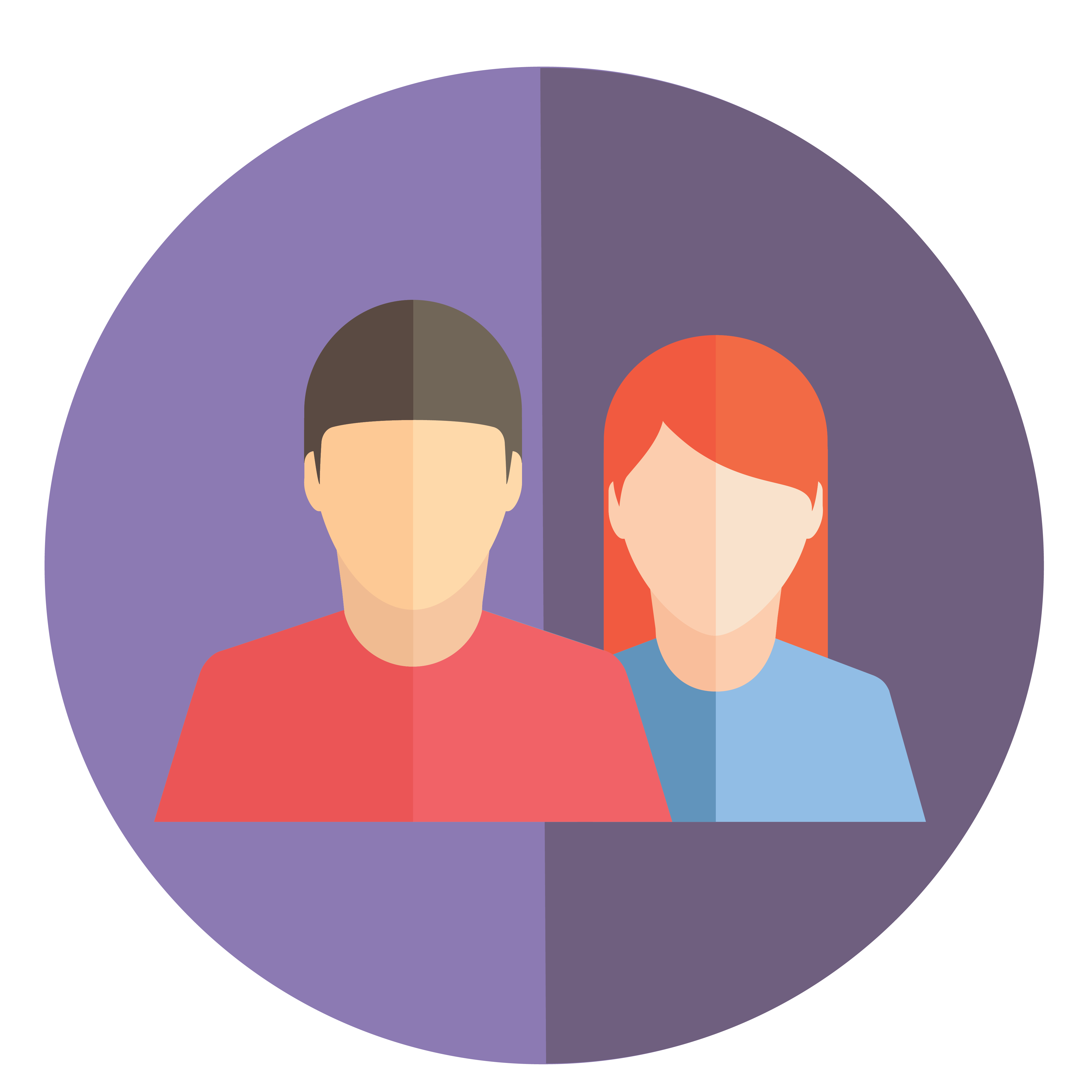simplified illustration of two people