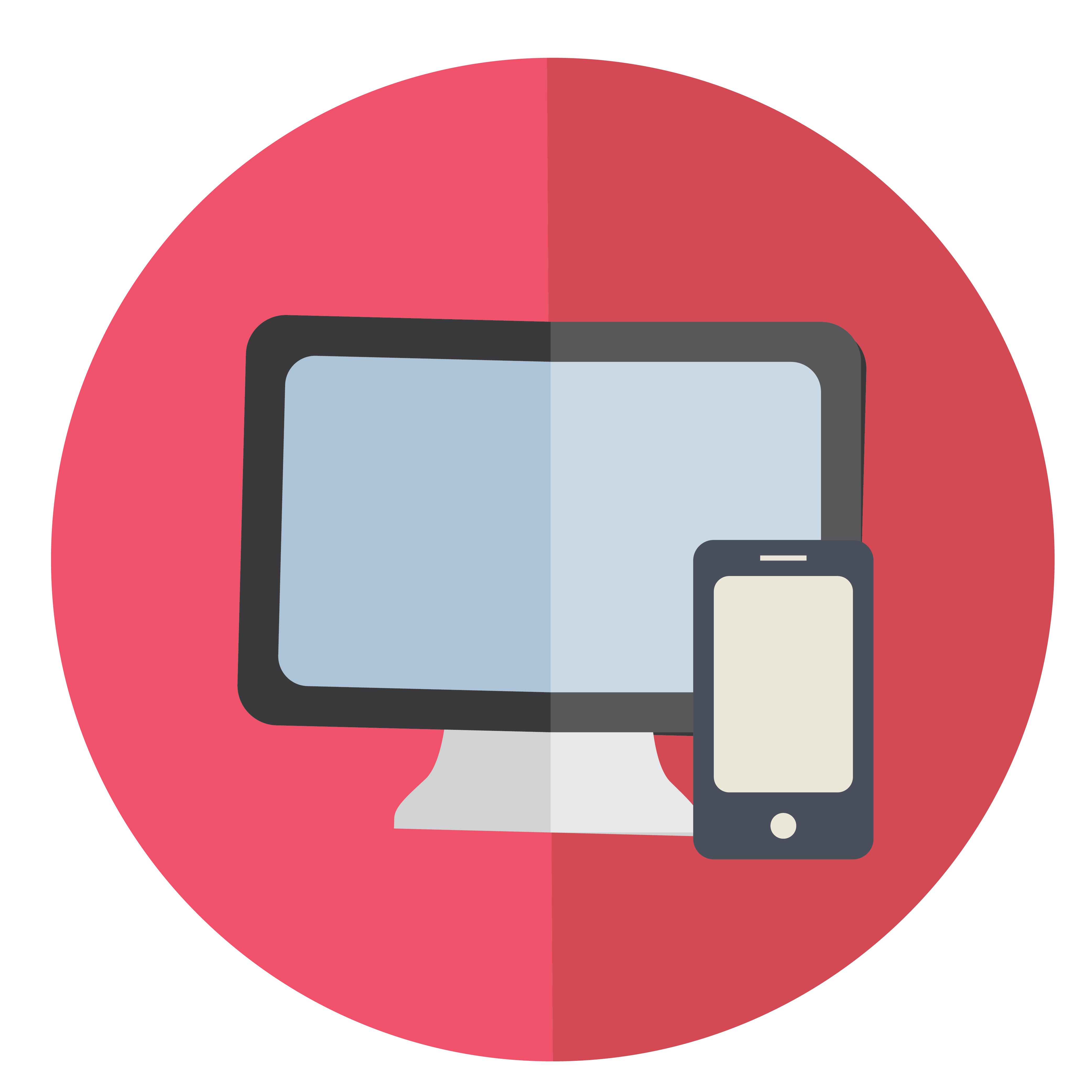 illustration of desktop computer and mobile phone