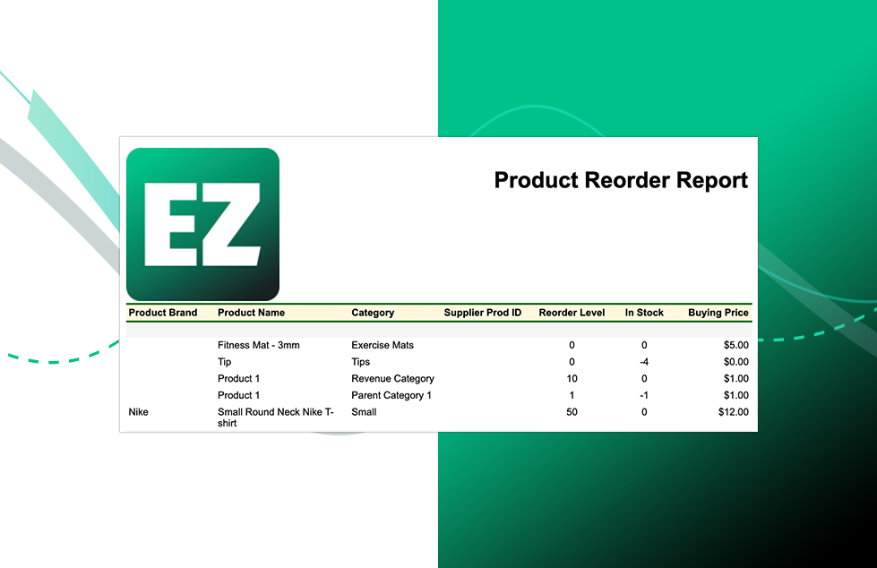 Reorder Updates from EZFacility