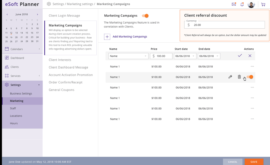 eSoft Planner: Best for lesson-heavy facilities that need flexible scheduling and packages